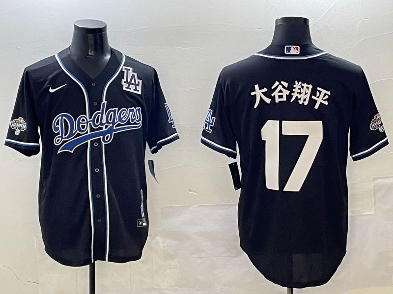 Men Los Angeles Dodgers 17 Ohtani Black Fashion Game 2025 Nike MLB Jersey style 30614